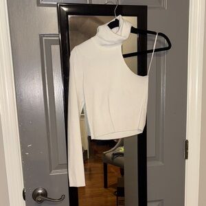 Le Lis White One-Shoulder Sweater